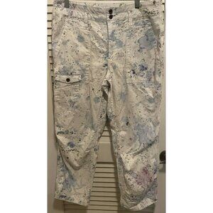Anthropologie The Wanderer Paint Splatter Cargo Pants Jeans 30 P High Waisted